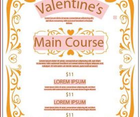 Valentine’s Day restaurant poster vector