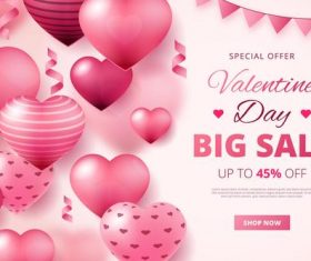 Valentine's Day sale and background vector