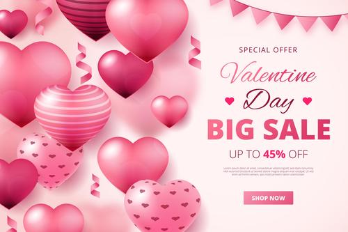 Valentine's Day sale and background vector
