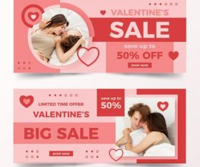 Valentines Day sale save poster vector