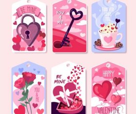 Valentine’s day element label vector