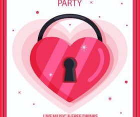 Valentine's day happy party poster vector