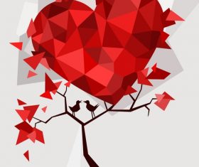 Valentines day paper cut art piece vector