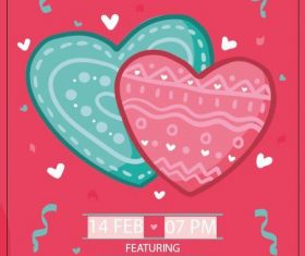 Valentine’s day party poster vector