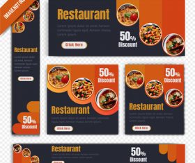 Various delicious food restaurant poster vector