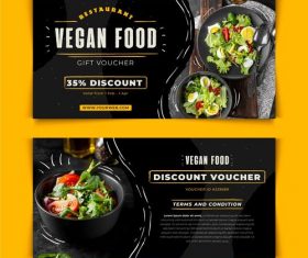 Vegan food discount voucher vector