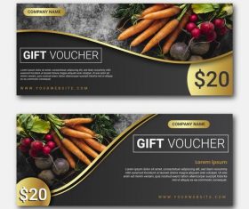 Vegetables discount voucher vector