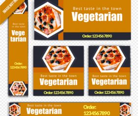 Vegetarian pizza restaurant poster vector