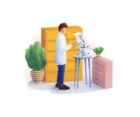 Veterinarian cartoon illustration vector