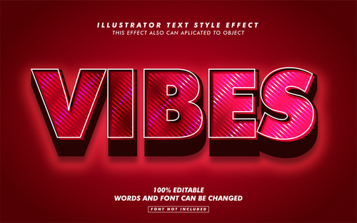 Vibes illustrator text style effect