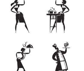 Waiter silhouette vector