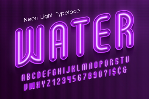 Water and alphabet illustrator text style effect vector