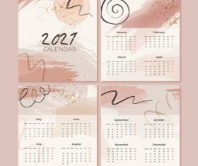 Watercolor new year 2021 calendar vector