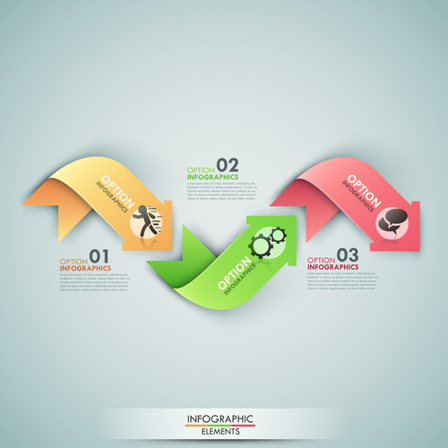Wave templates of Infographics vector
