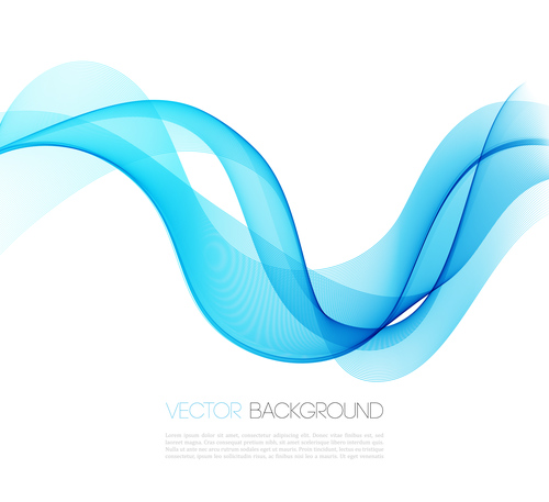 Waves blue abstract background vector