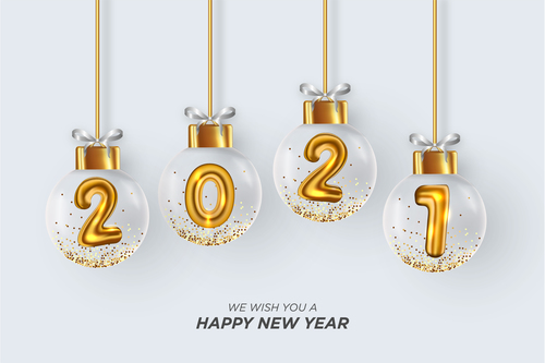 We wish you happy new year card vector