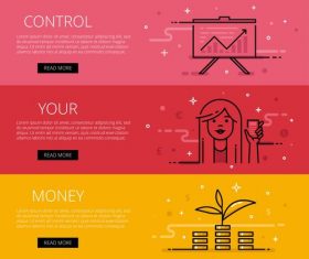 Web banner set control your money vector