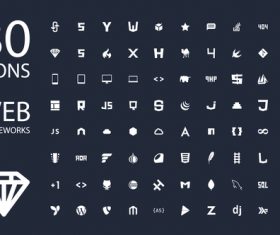 Web frameworks icon set vector