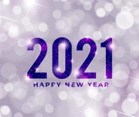 White blurred 2021 new year background vector