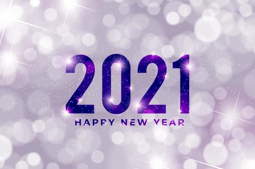 White blurred 2021 new year background vector