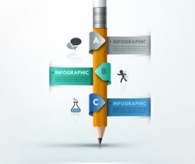 Winding pencil templates of Infographics vector