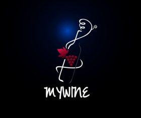 Wine logo design vector
