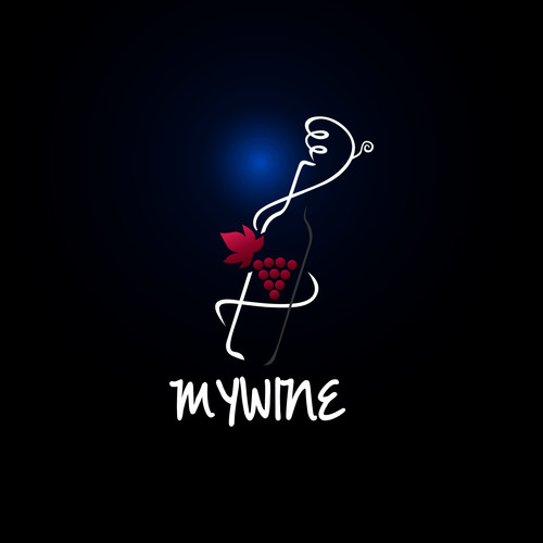 Wine logo design vector