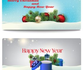 Winter christmas and new year greeting card banner vector