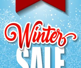 Winter sale inscription vector