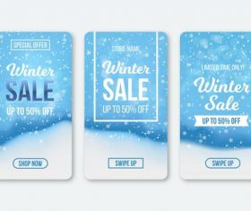 Winter sale instagram stories collection vector