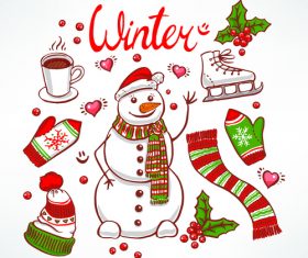 Winter set vector