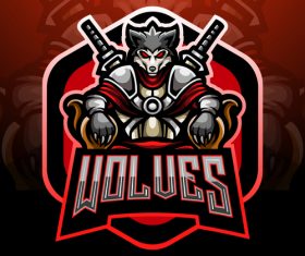 Wolves game mascot design vector