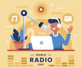 World radio day illustration vector