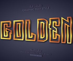 3d hollow text style effect vector