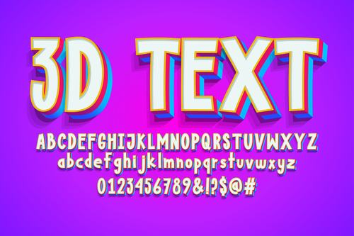 3d text style vector