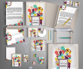 Abstract art cover corporate stationery collection vector