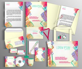 Abstract cover corporate identity stationery collection vector