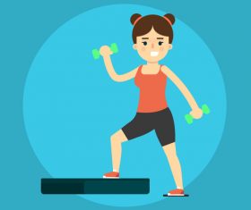 Aerobics exercise icon vector