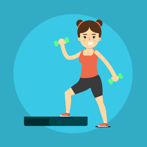 Aerobics exercise icon vector