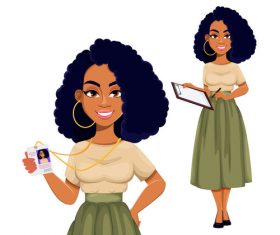 African american business woman cartoon vector