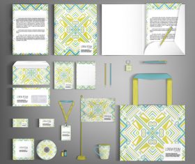Art cover corporate stationery collection vector