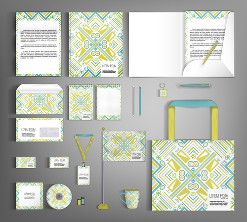 Art cover corporate stationery collection vector