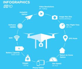 Assembled drone illustration vector