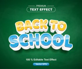 Back to School text effect vector