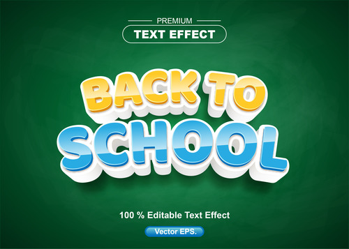 Back to School text effect vector