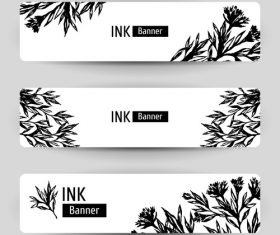 Banners with floral design vector