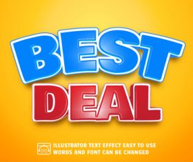 Best deal 3d text style effect vector