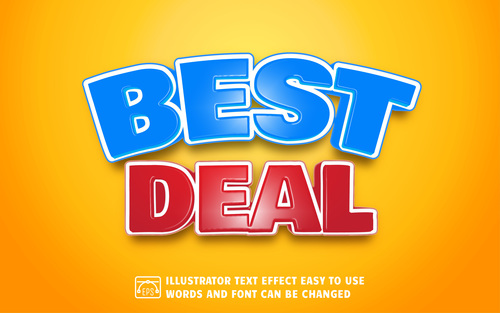 Best deal 3d text style effect vector