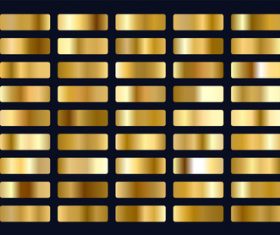 Big set of metallic gold gradients vector