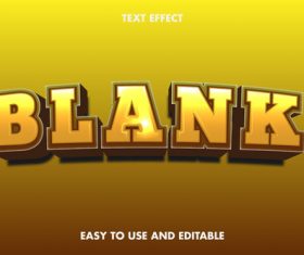 Blank 3d text style effect vector